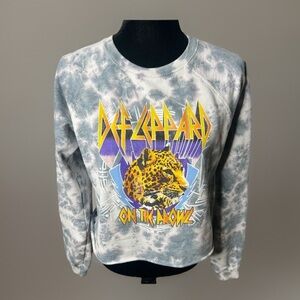 DEF LEPPARD tie dye sweatshirt pullover retro brand‎ XS